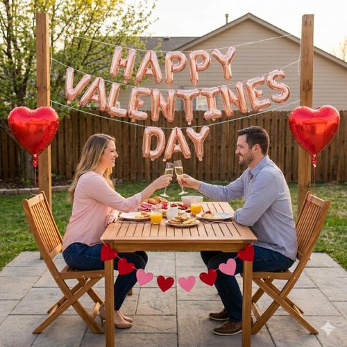 Valentine's Day Party Decorations Set, Includes Happy Valentines Day Letter Balloons Banner, Red Heart Foil Balloons, Felt Heart Garland Banner for Valentines Home Mantle Bedroom Office School Decor