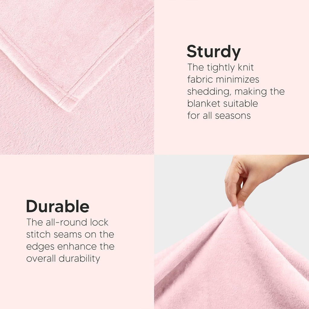 Utopia Bedding Fleece Blanket - Luxury Soft Anti-Static Microfiber | Queen Size Pink (90x90 Inch)