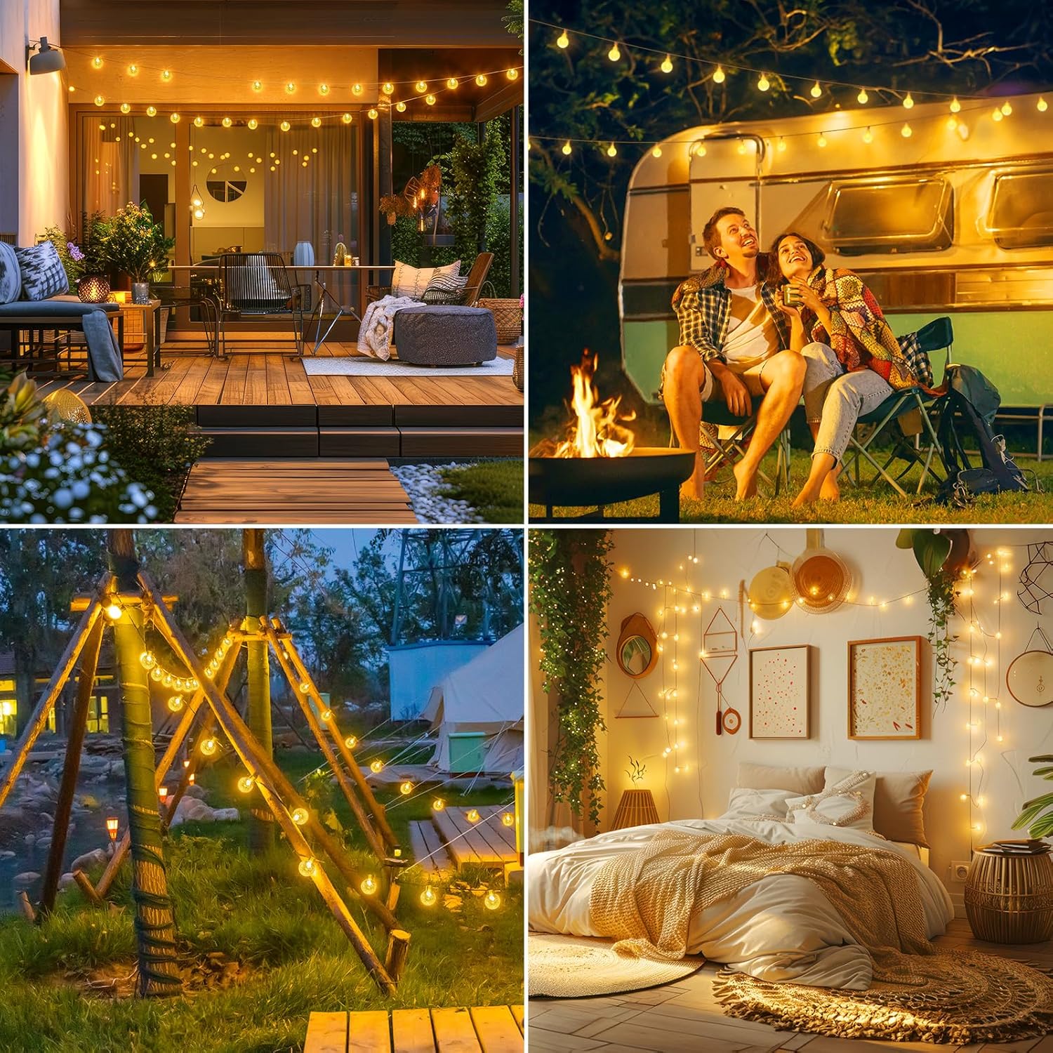 Minetom Crystal Globe String Lights - 33 ft 60 LED Waterproof Fairy Lights with Remote & 8 Modes | Warm White Decor