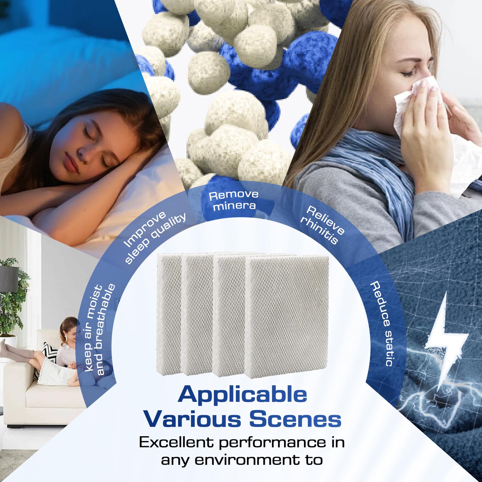 4 Pack 35 Water Panel Humidifier Filter Replacement 10" x 13" - Compatible with April.aire Humidifier 300 350 360 560 560A 568 600 600A 700 700A 700M 760 760A 768 April.aire Whole House Humidifier
