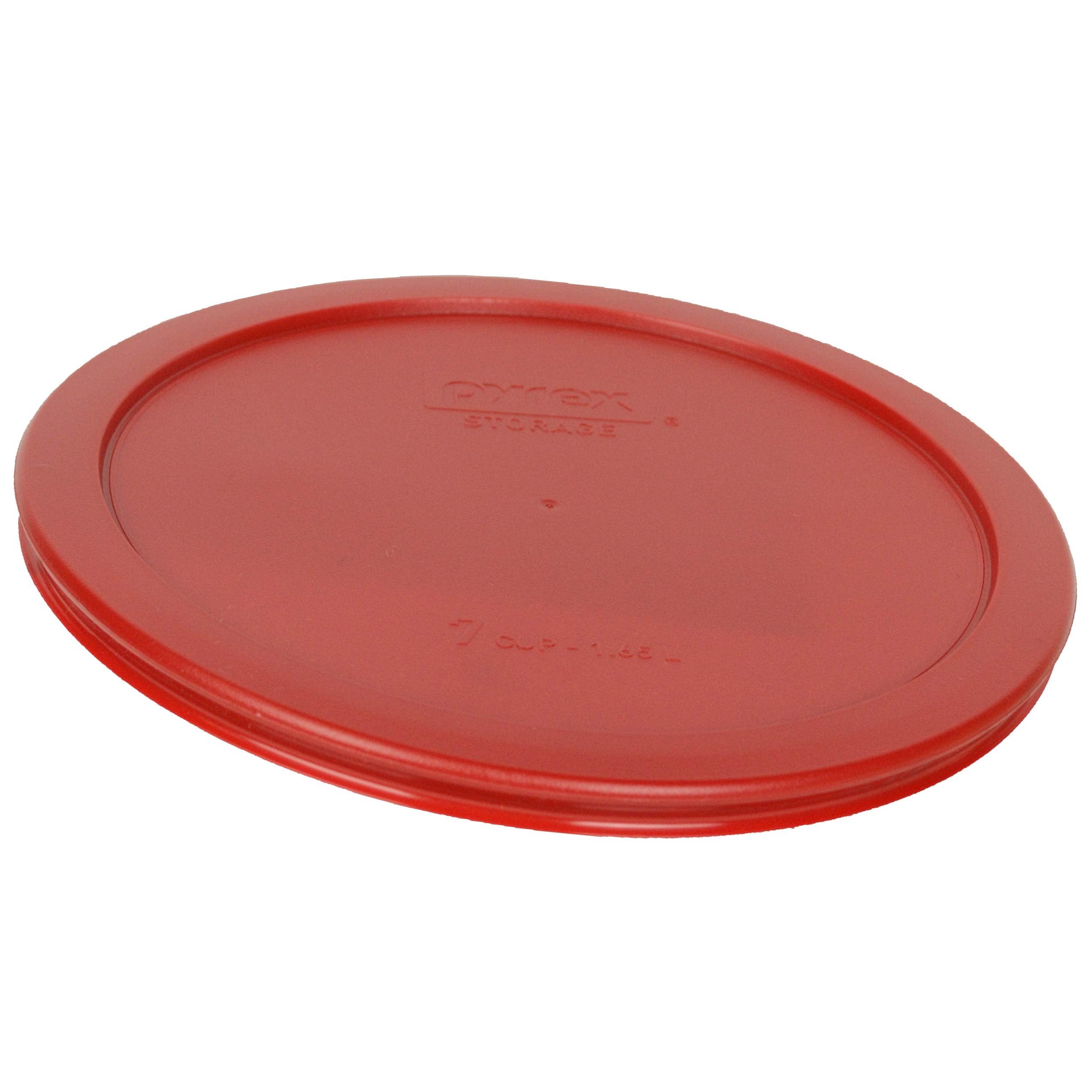 Pyrex (2) 7202-PC 1-Cup, (2) 7200-PC 2-Cup, (2) 7201-PC 4-Cup, & (1) 7402-PC 6/7-Cup Poppy Red Lids - Made in USA
