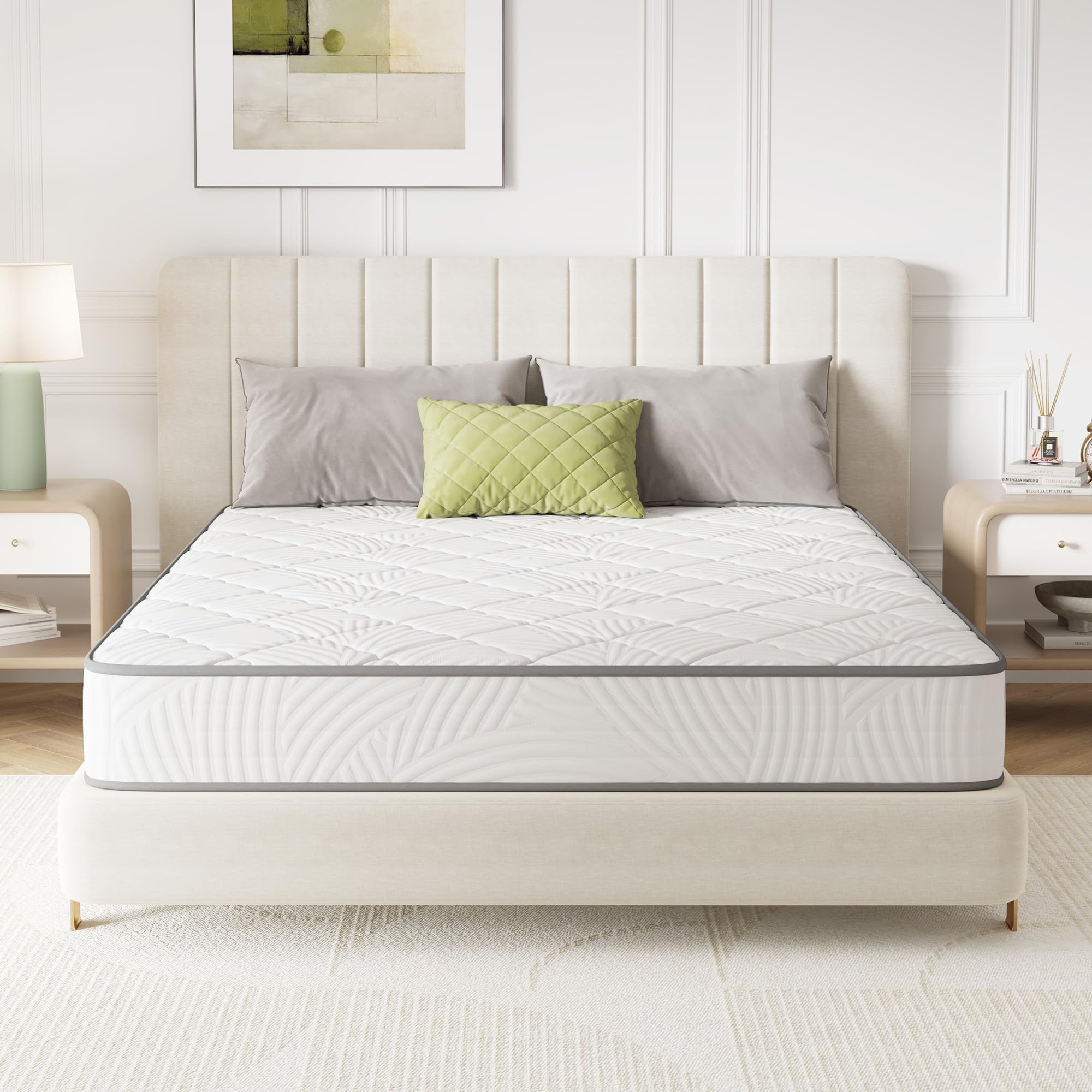 Novilla Twin Size Mattress, 8 Inch Twin Mattress Hybrid with Comfy Support, Bed Mattresses in a Box with Individual Pocket Springs for Motion Isolation & Pressure Relief, Certipur-Us Certified