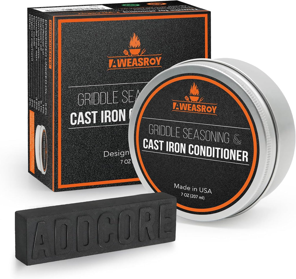 AWEASROY Griddle Seasoning Conditioner - Food Safe 7 OZ Care Kit with Rust Remover for Blackstone & Pans