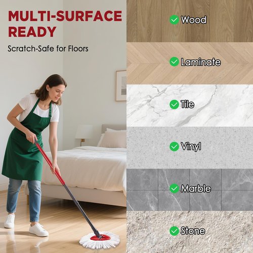 Mop Head Replacement for O-Cedar Easy Wring 1-Tank System，Exovyn Spin Mophead Replacements，Microfiber 6 Pack 360° Swivel Mop Refills，Deep Clean,Easy Cleaning，Machine Washable and Easy to Replace
