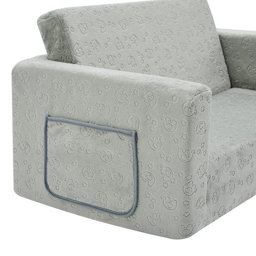 Ulax furniture Kids Fold Out Couch 2-in-1 Children Convertible Sofa to Lounger with Soft Plush Fabric