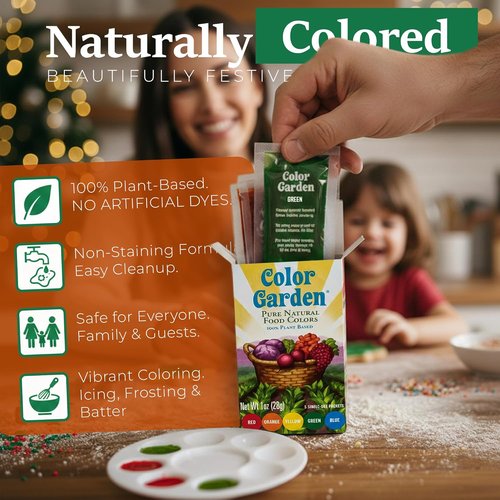 Color Garden Pure Natural Food Coloring - Plant-Based, Vegan, Non-Toxic Liquid Dye | 5 Ct, 1 Oz