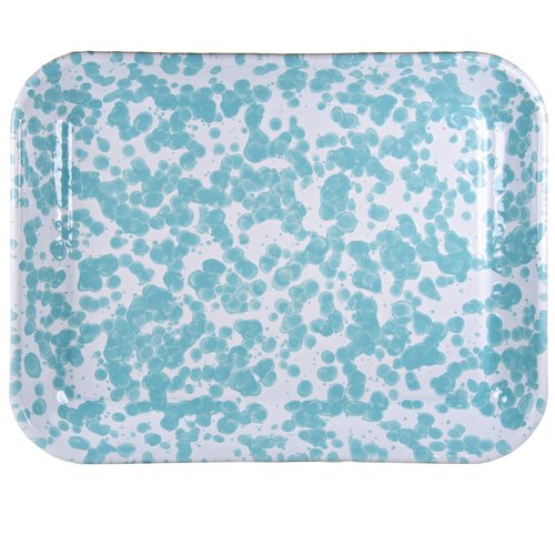 Golden Rabbit Enamelware Quarter Sheet Trays, 12 x 10in, Sea Glass, Set of 2
