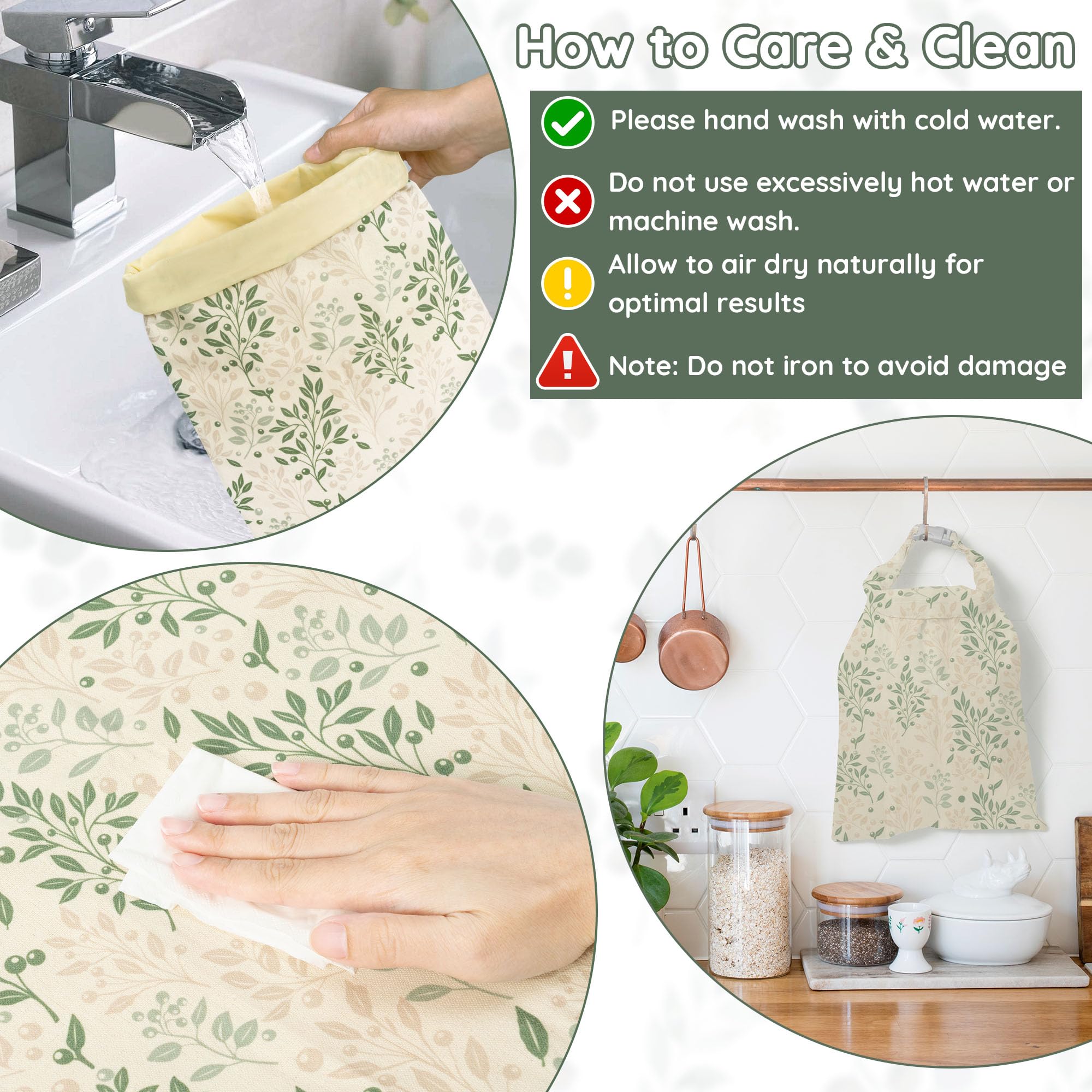 GQIRIL Reusable Beeswax Bread Bags - 2 Pack Bees Wax Food Bag, Homemade Sourdough Bread Storage, 2-in-1 Linen Cotton Large Freezer Container Home Baking Accessories with Lining (Green Leaf)