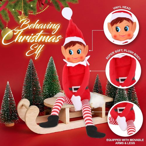 Elfette Plush Toy - Christmas Elf Behaving Badly | Naughty Girl Doll - 12 Inches