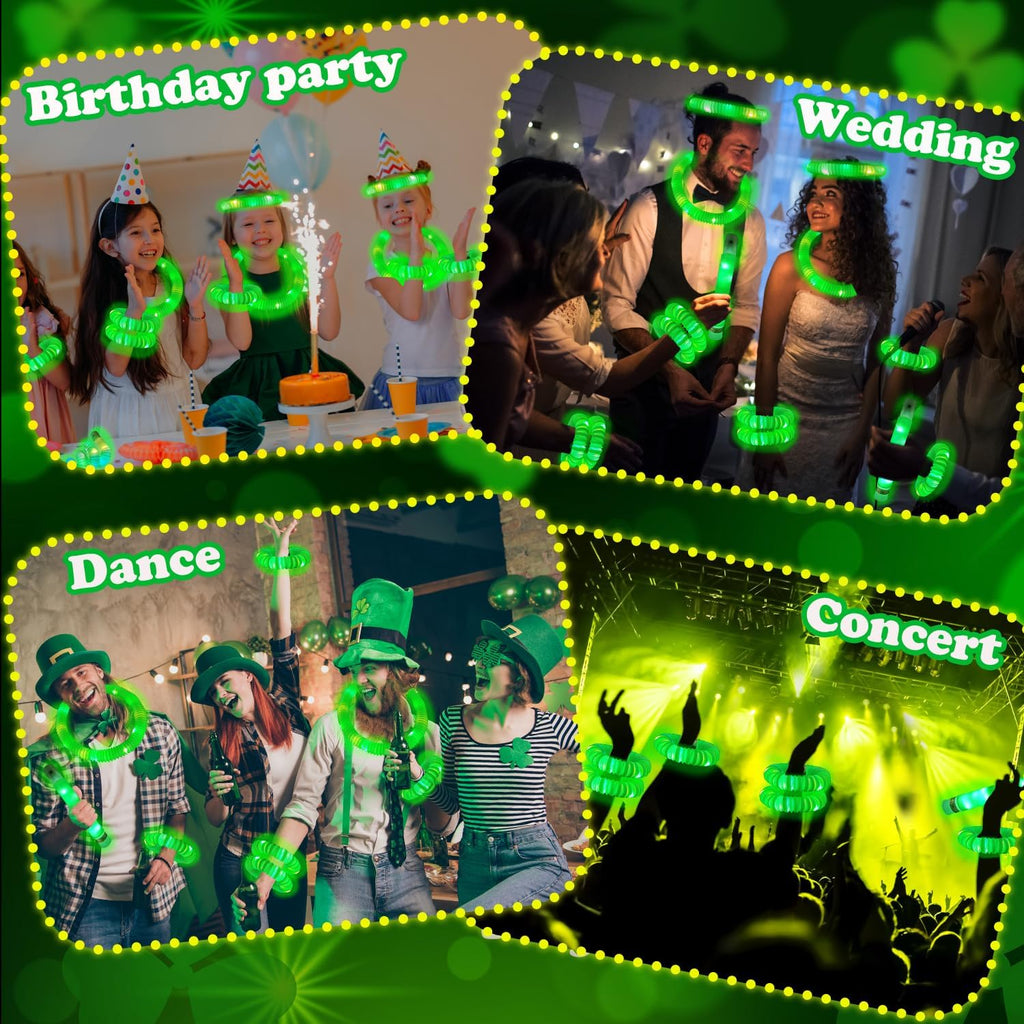 Skiennix Green Glow Sticks - 12-24 PCS Party Favors for Kids | Necklaces & Bracelets for Graduation Decor