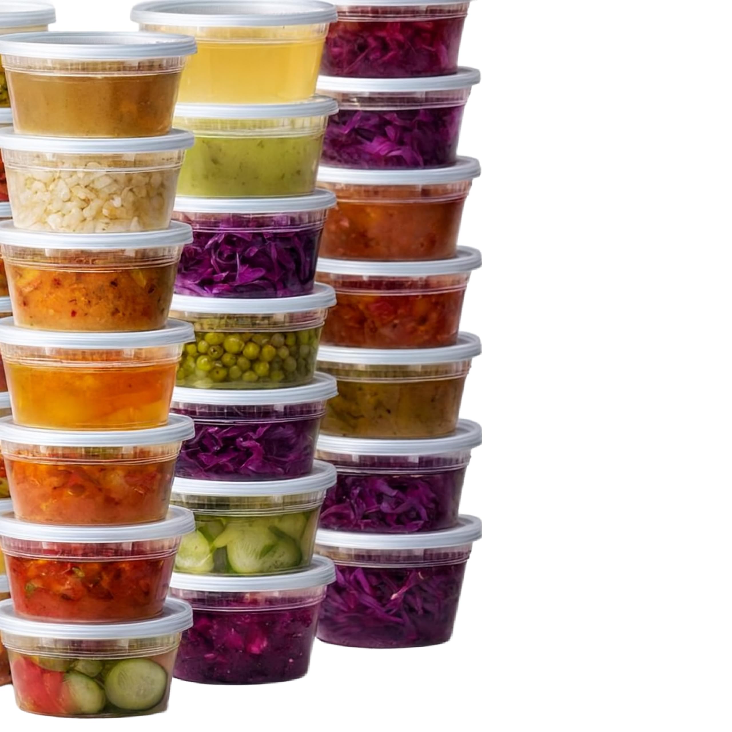 ProTakeOut [12oz-240 Set Plastic Deli Containers with Lids - BPA Free Clear Soup Containers with Airtight Lids, Leak Resistant Food Storage for Meal Prep, Stackable/Microwave/Dishwasher/Freezer Safe