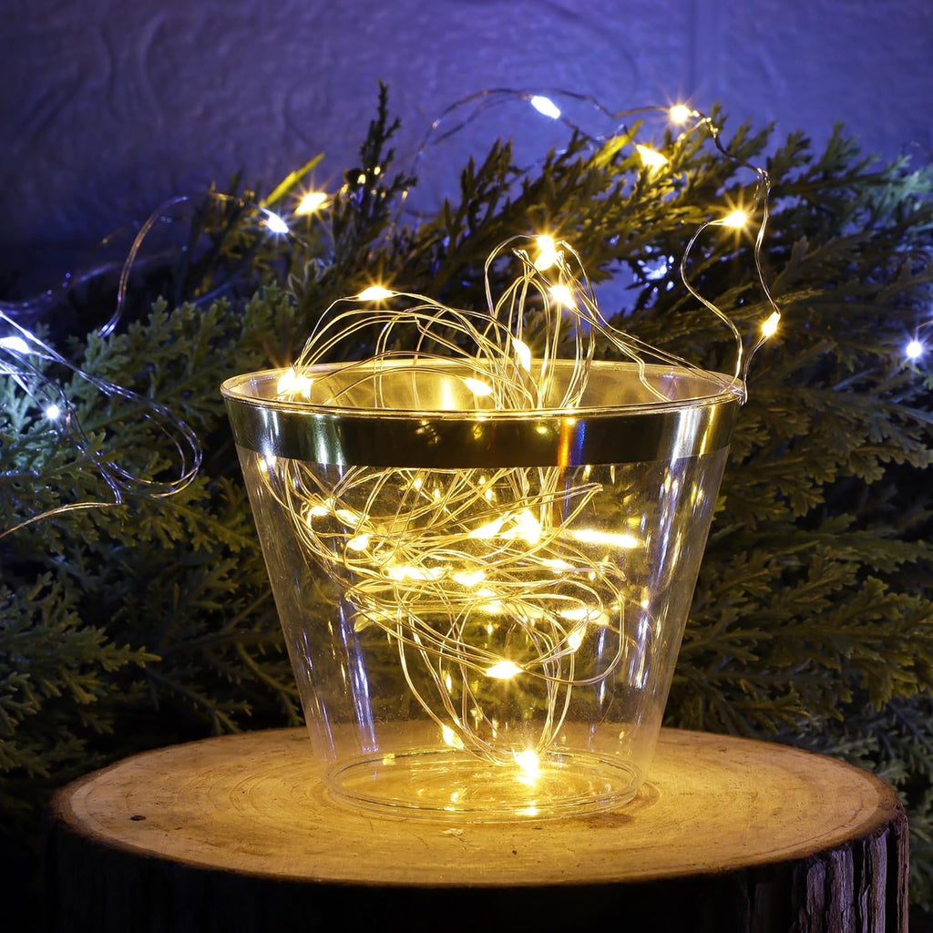 WATERGLIDE 12 Pack Fairy Lights - Battery Operated 20 LED Mini String Lights | Waterproof Silver Wire for Wedding & Party Decor