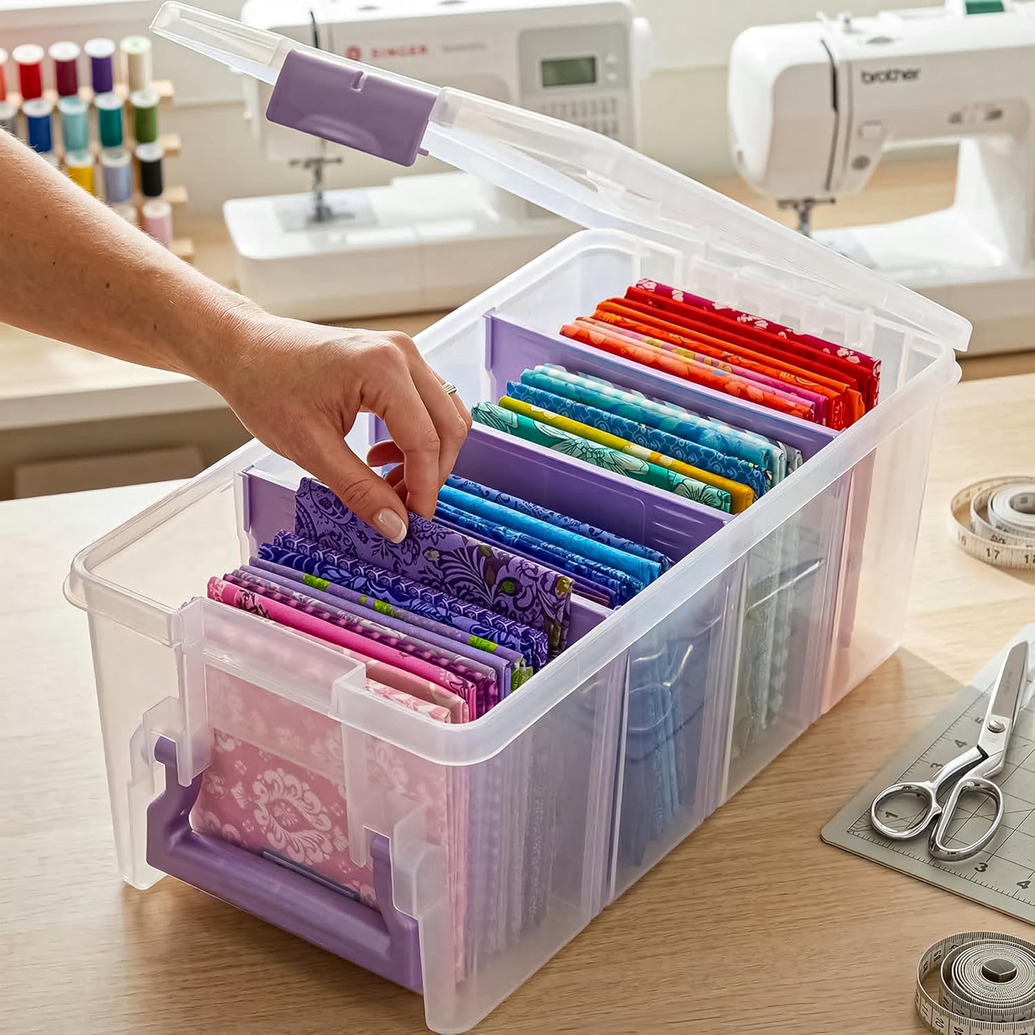 ArtBin Semi Satchel Craft Organizer - Clear Portable Storage Case with 3 Dividers for Supplies