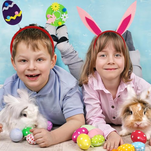 GREATRIL Easter Party Headbands - 12 PCS Colorful Headwear for Holiday Celebrations | Photo Booth Accessories