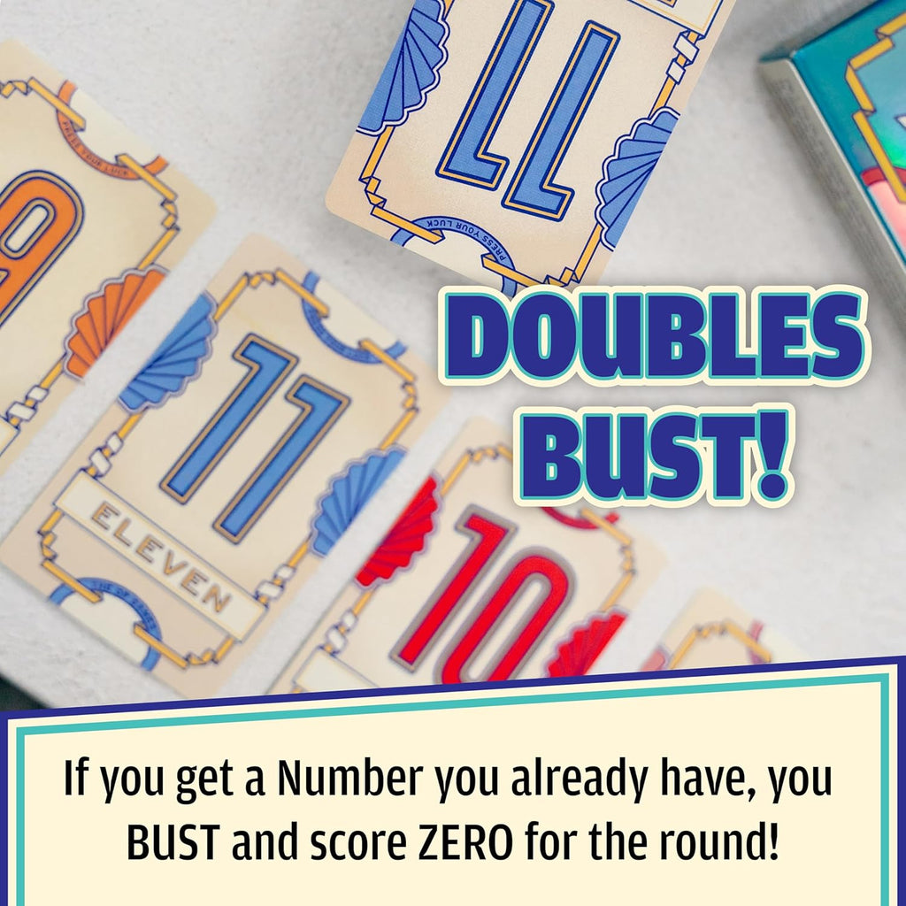 USAOPOLY Flip 7 Card Game - Fast-Paced Strategy & Luck for 3+ Players | Perfect for Game Nights, Ages 8+
