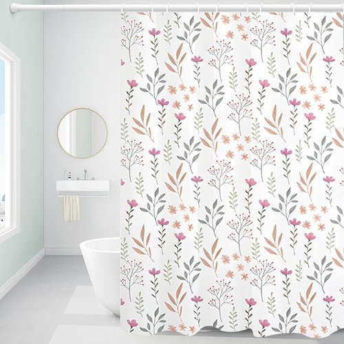 Bestfaith Plastic Shower Curtain Liner, Premium EVA 6G Fresh Flower Shower Curtain, Shower Curtains for Bathroom with 3 Magnetic Weights and Rustproof Grommets (Fresh Flower, 72x72 in)