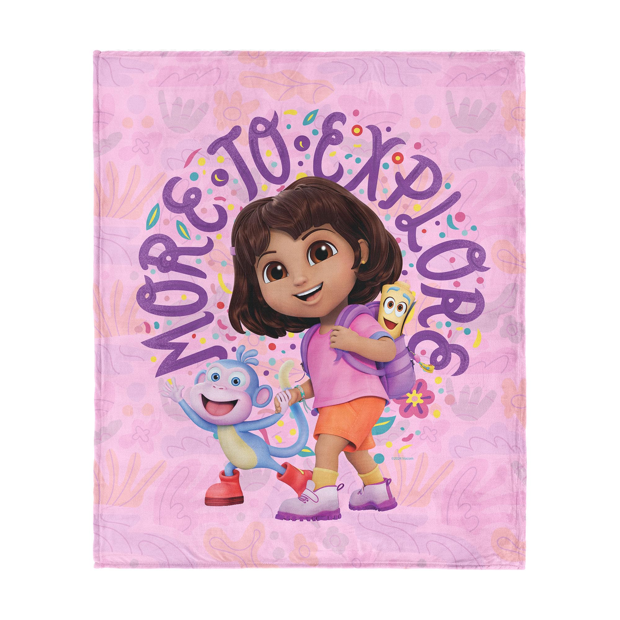 Northwest Dora The Explorer Running Dora Silk Touch Throw Blanket, Soft Fleece, Cartoon Character, 40 x 50 inches