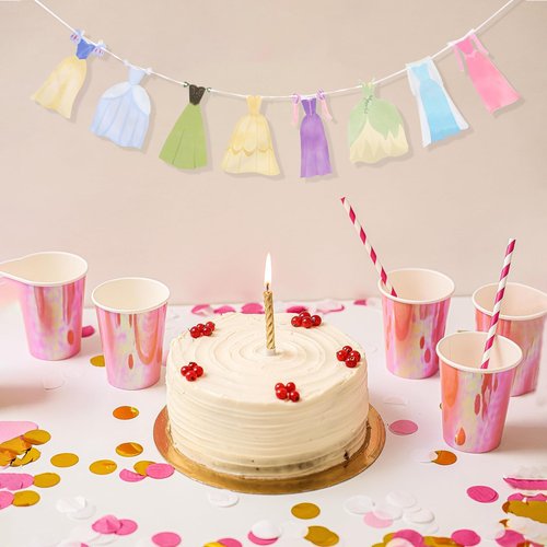 Princess Party Bunting Banner - Princess First Birthday Party Banner,Dress Banner Birthday Decoration, Girl's 1st Party Supplies (banner)