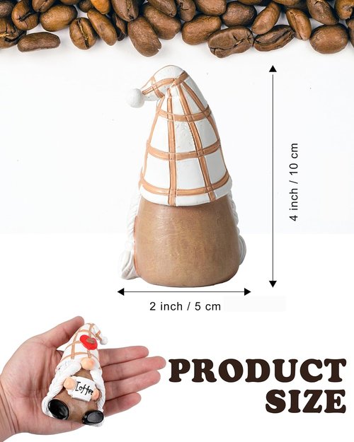 iStatue Hand-Painted Resin Swedish Coffee Gnome Figurine - Charming Bar Decor for Coffee Lovers