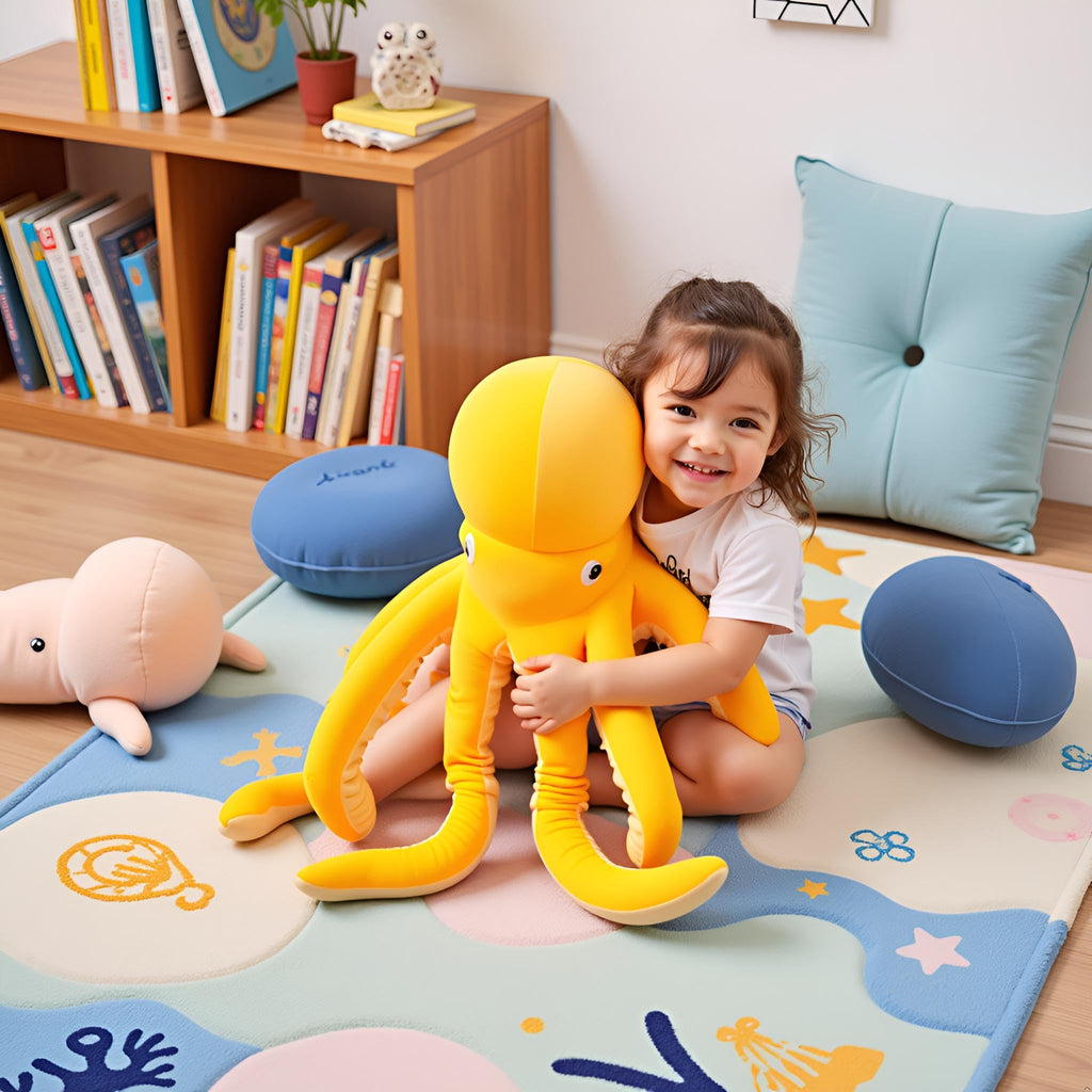 Ryttir 24 Inch 15% Chubbier Large Octopus Stuffed Animal,Soft Weighted Squid Plush Stuffed Octopuss Body Pillow for Kids and Adults - Perfect Valentine Octopus Gifts for Cuddling and Room Decoration