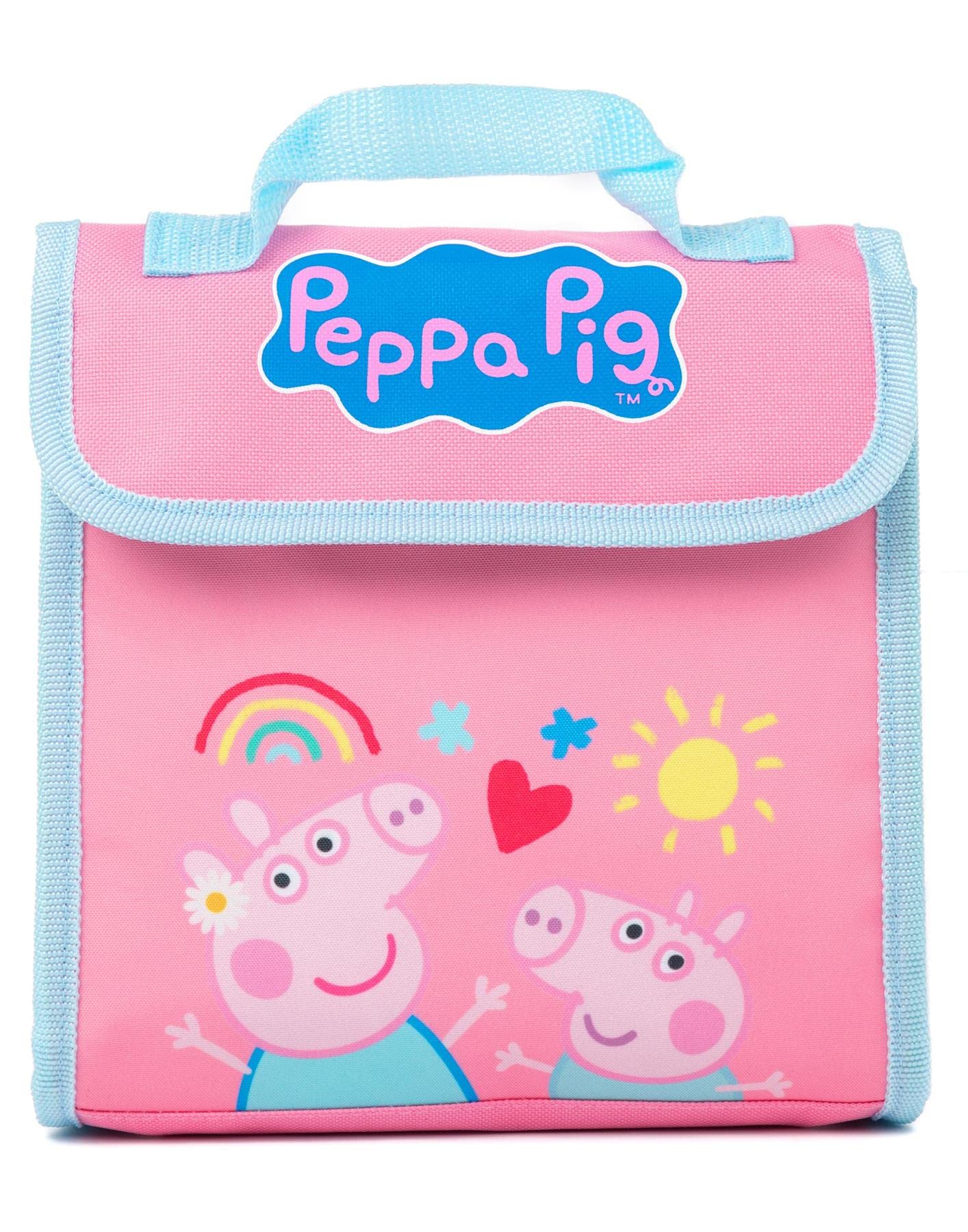 Peppa Pig Girls 4 Piece Backpack Set | Kids Pink Rucksack Bundle with School Bag, Pencil Case, Lunch Bag & Water Bottle