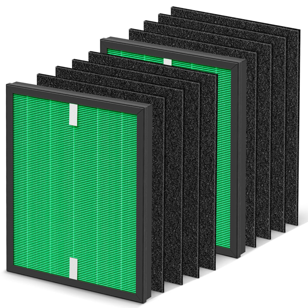 2 Sets 150 Filter Replacement for Coway Airmega 150(W) 150(K) Air Purifier, 2 X HEPA and 8 X Active Carbon Filter, AP-1019C-FP