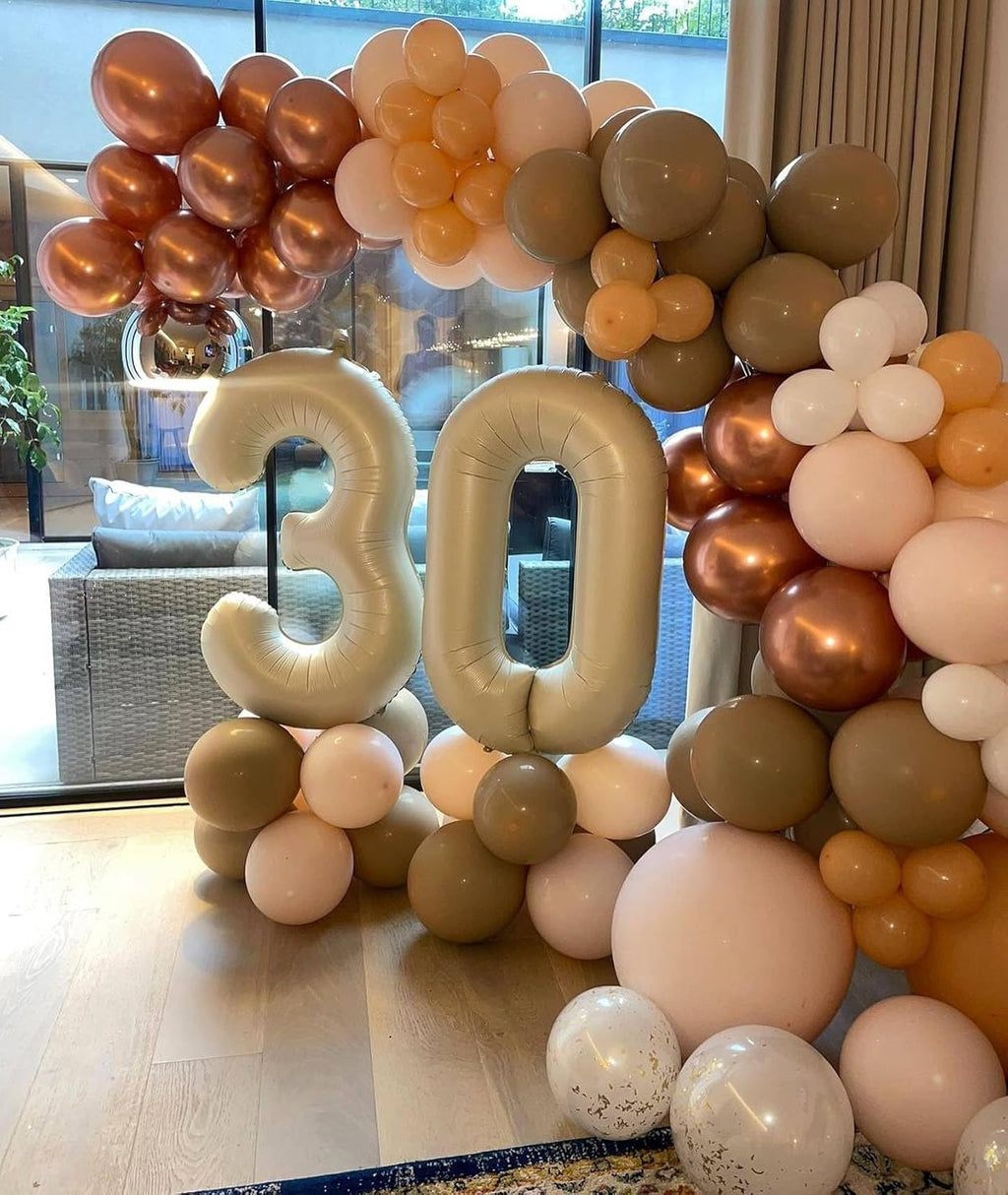 Number 0 Balloon 40 Inch - Cream Birthday Decoration for Milestone Celebrations
