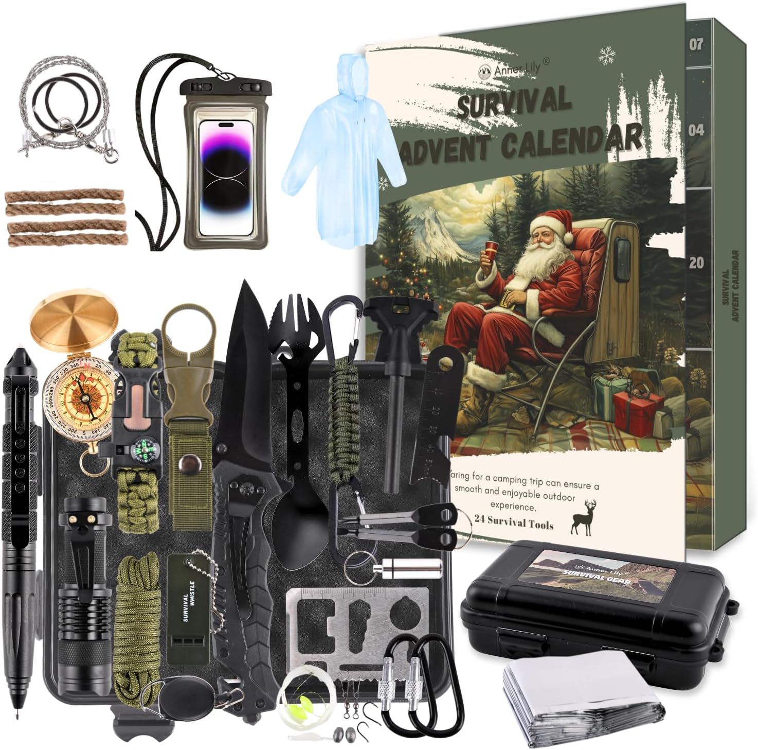 Survival Advent Calendar | 2025 Survival Kits for Men - 24 Days of Outdoor Adventure Gifts