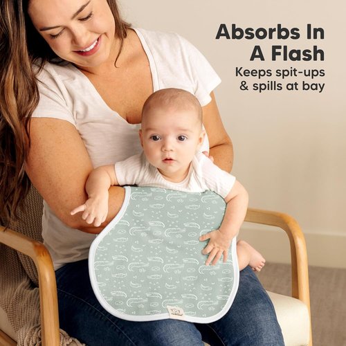 KeaBabies 4-Pack Baby Burp Cloths - Organic Cotton, Extra Large, Absorbent & Soft for Newborns | Wilderness Design