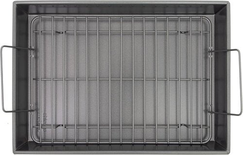 Chicago Metallic Non-Stick Roast Pan - 13-Inch by 9-Inch with Convenient Non-Stick Rack
