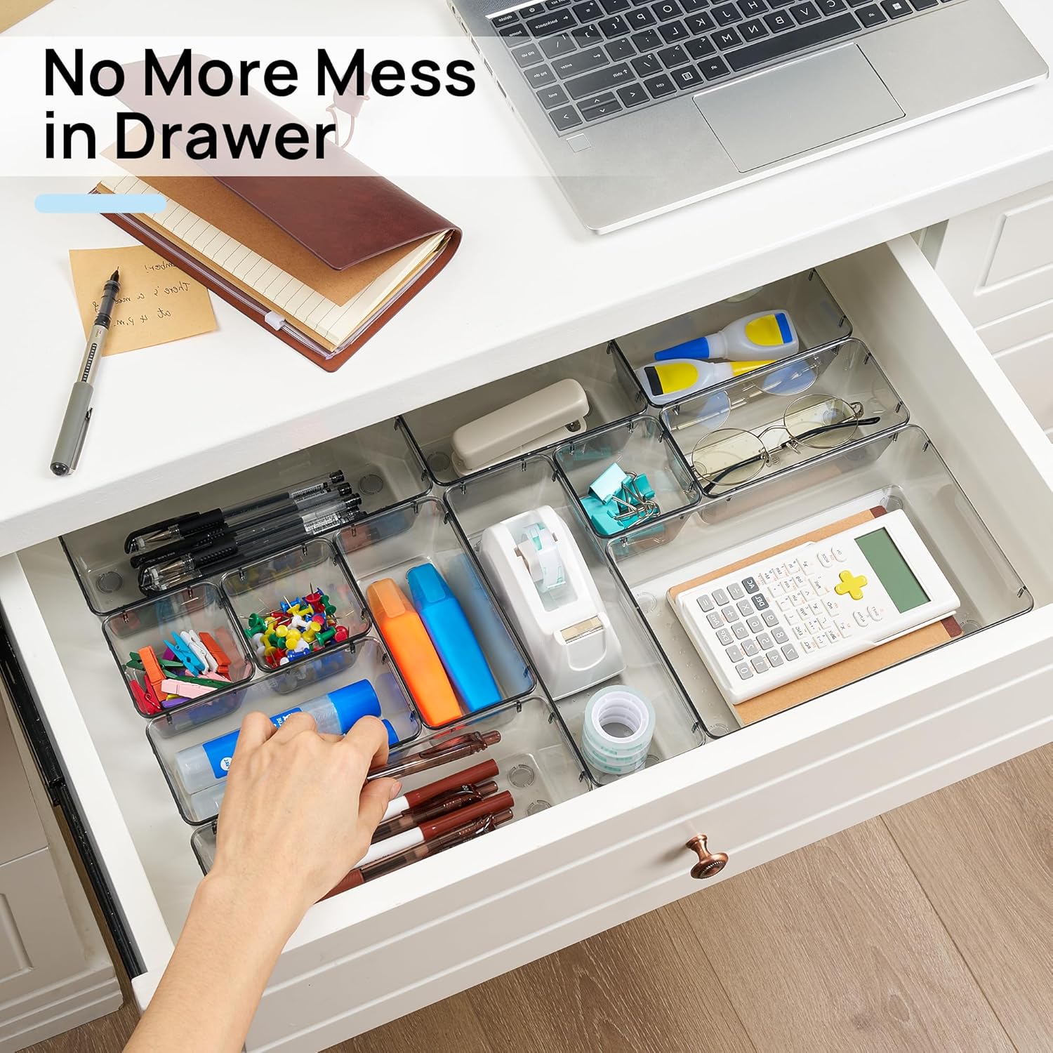 Vtopmart 25 PCS Desk Drawer Organizer Set - Versatile Plastic Storage Bins for Office & Home Use