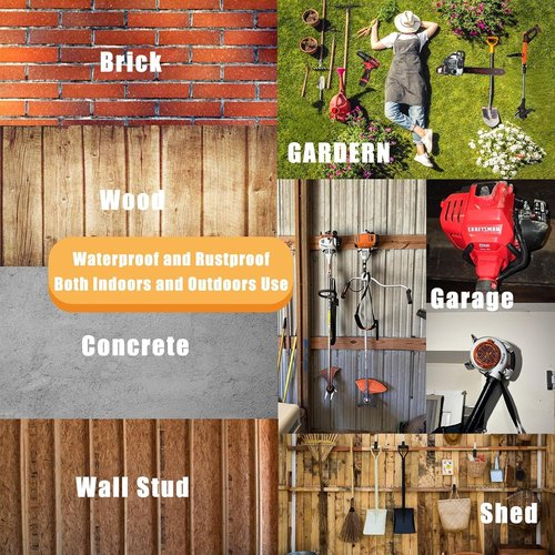 Garden Power Tool Hanger - Garage Wall Hooks for Weedeater & String Trimmer | Black, 2 Pcs