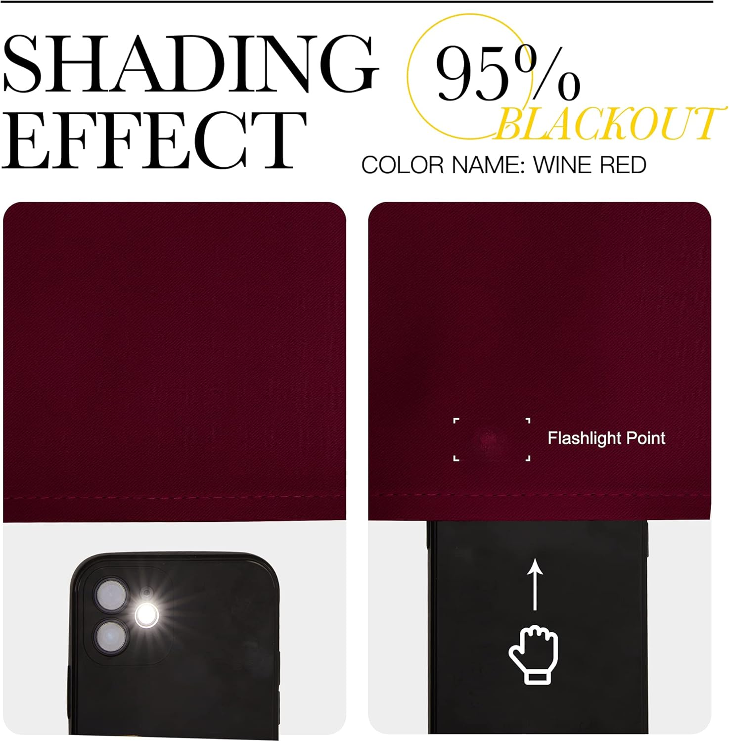 NICETOWN Blackout Curtains - Energy-Efficient Room Darkening Drapes | Wine Red, 2 Panels (W42 x L63)