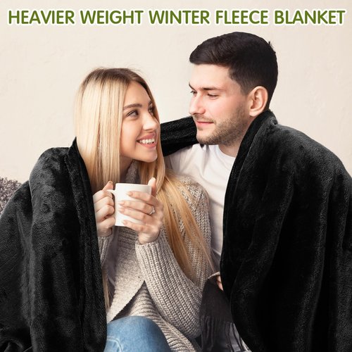 Toulite 24 Pcs Bulk Flannel Fleece Blankets for Homeless Donations Cozy Fleece Throw Blankets Winter Throw Blanket Bulk for Donations Bed Couch Sofa Home Camping Wedding Gifts(Black,50x60 Inch)