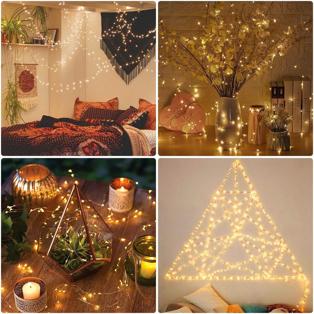 Skiennix 24 Pack Fairy Lights - Battery Operated 7ft Mini Twinkle String Lights | Waterproof Silver Wire for Weddings & Decor - Warm White & Cool White