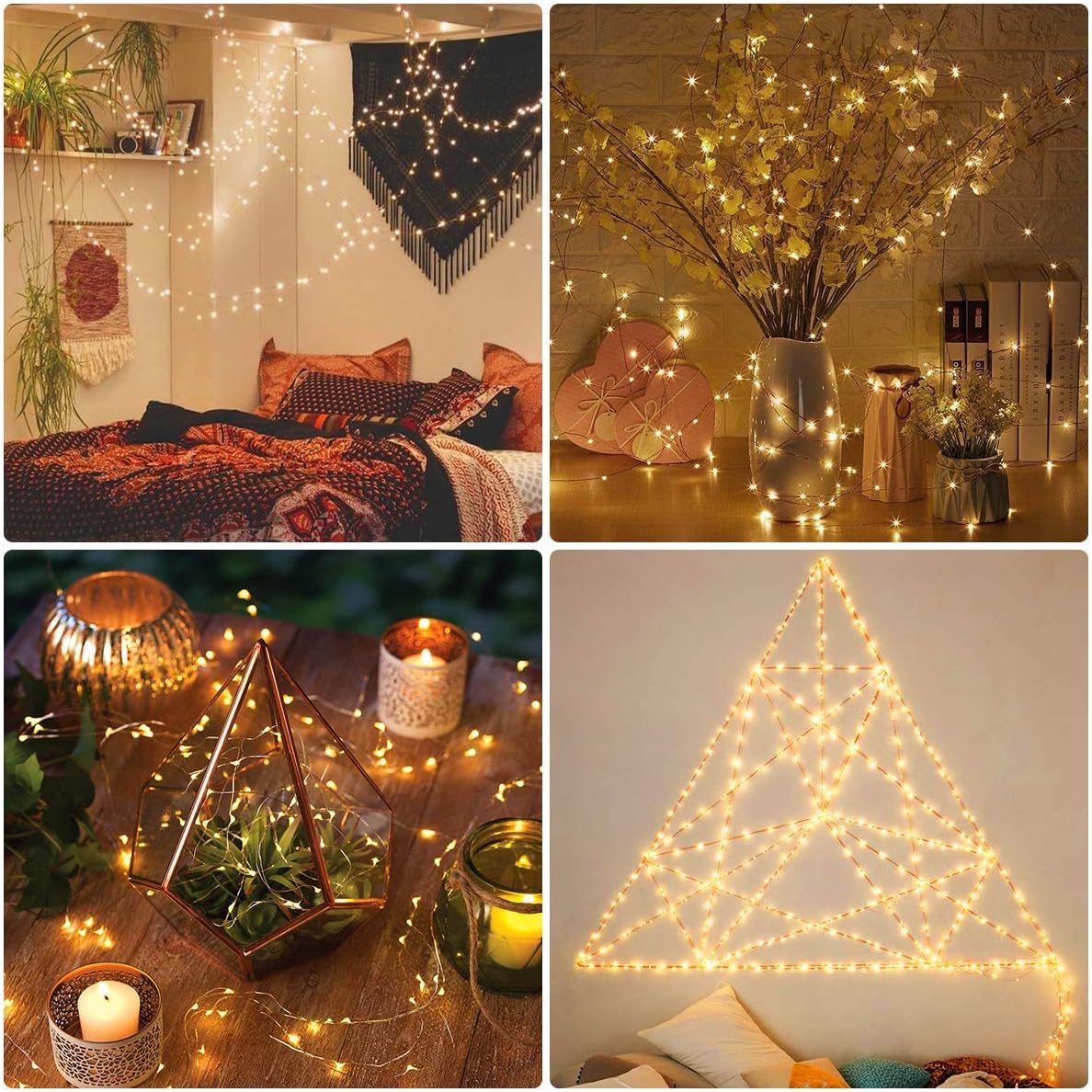 Skiennix 24 Pack Fairy Lights - Battery Operated 7ft Mini Twinkle String Lights | Waterproof Silver Wire for Weddings & Decor - Warm White & Cool White