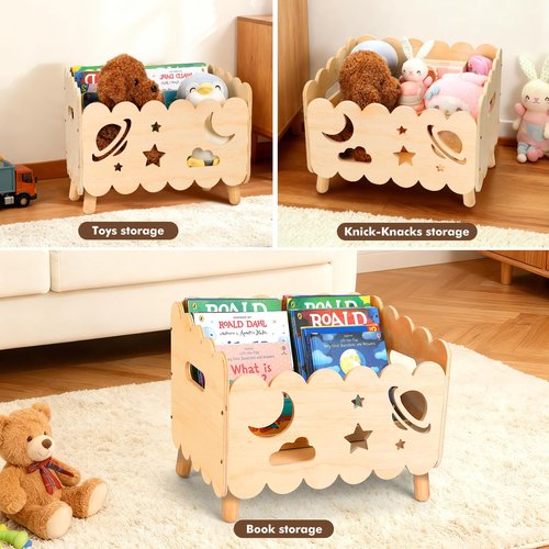 Kids Kookshelf, Montessori Toddler Bookshelf for Kids with 2 Adjustable Dividers, Nursery Book Shelves, Suitable for Baby Nursery book shelf, Playroom, Classroom or Bedroom Bookcase Storage Organizer