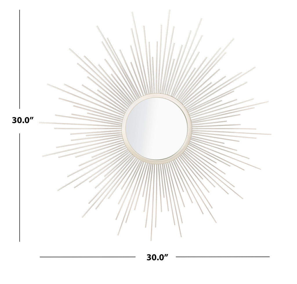 Safavieh Home Collection Alves 30-inch Champagne Sunburst Round Mirror