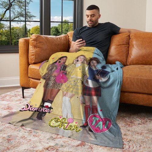 Northwest Paramount Clueless Dionne Cher Tai Silk Touch Throw Blanket, Cozy for All Seasons, Lightweight for Couch, Sofa, Boys Girls Bedding, 50x60 Inches