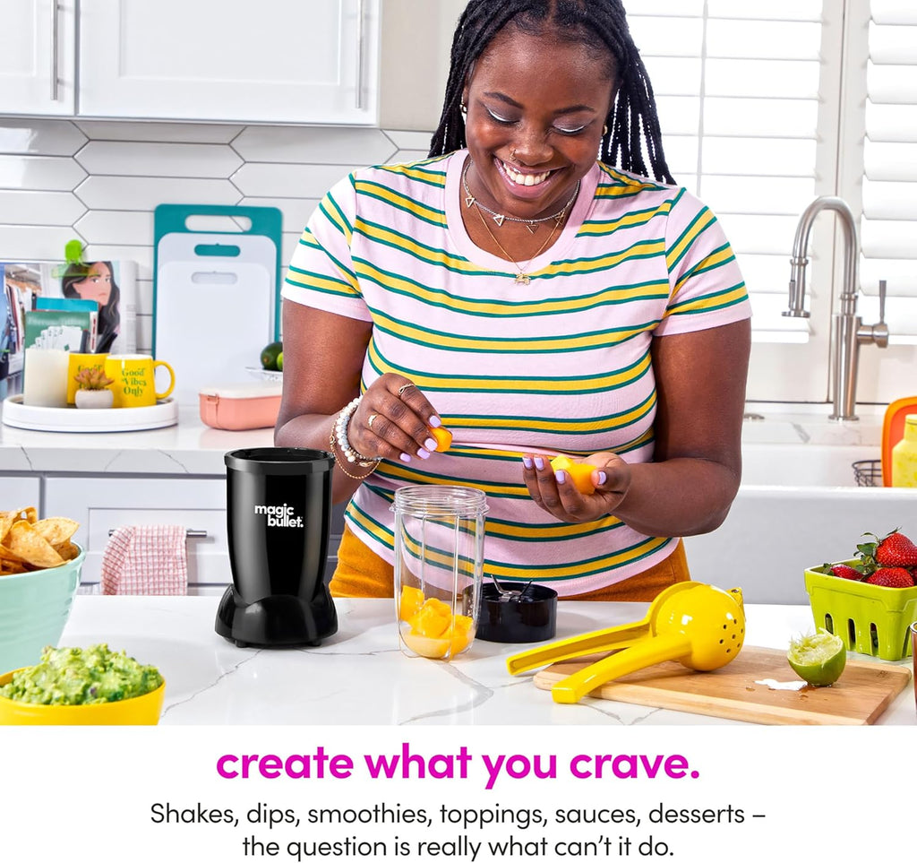 Magic Bullet® Blender Set - 7-Piece Compact Blender & Food Processor - 250W, Silver | Perfect for Smoothies & Sauces