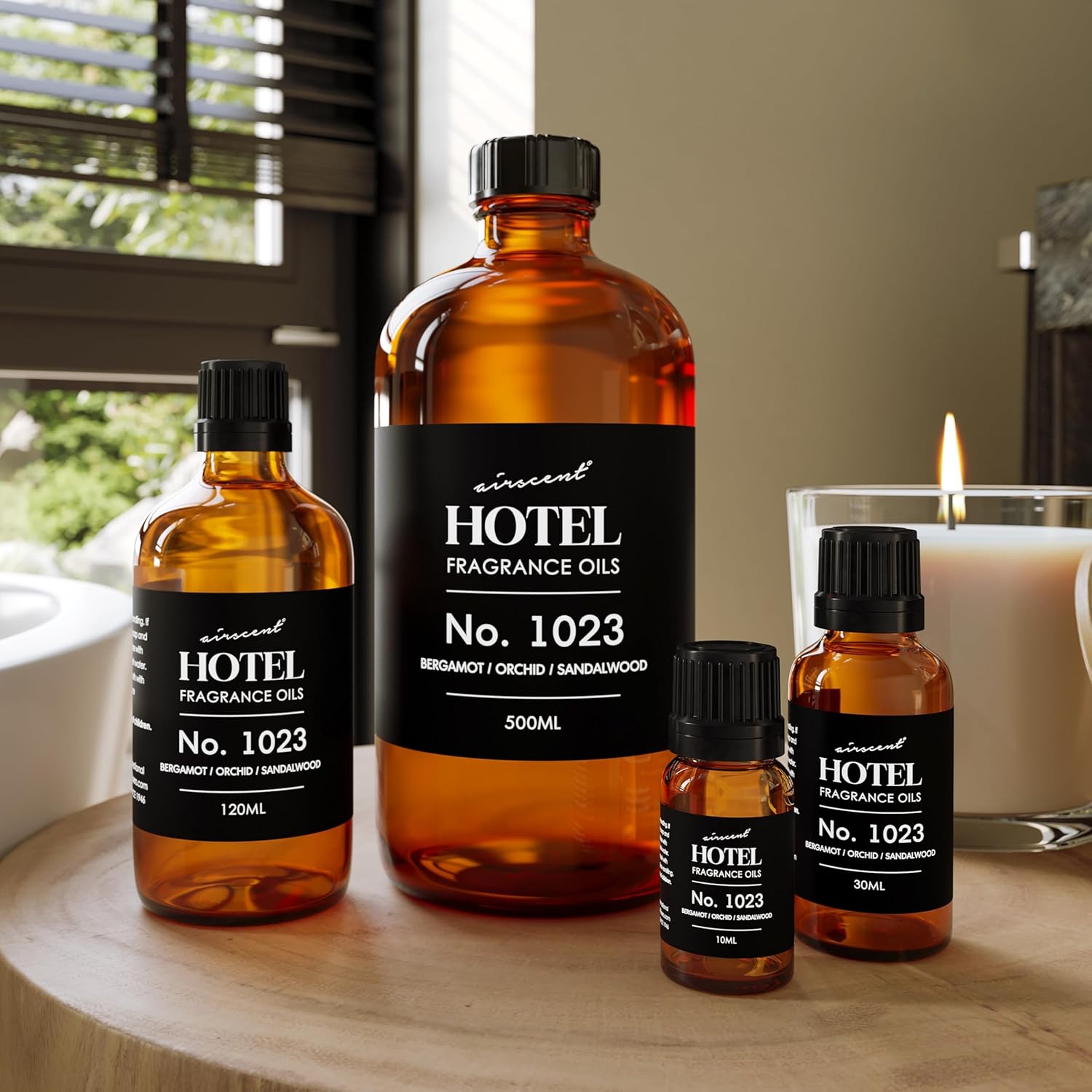AirScent Hotel Diffuser Oil No. 1023 - Love Affair Fragrance Oil for Ultrasonic Diffusers | 500 mL Glass Bottle