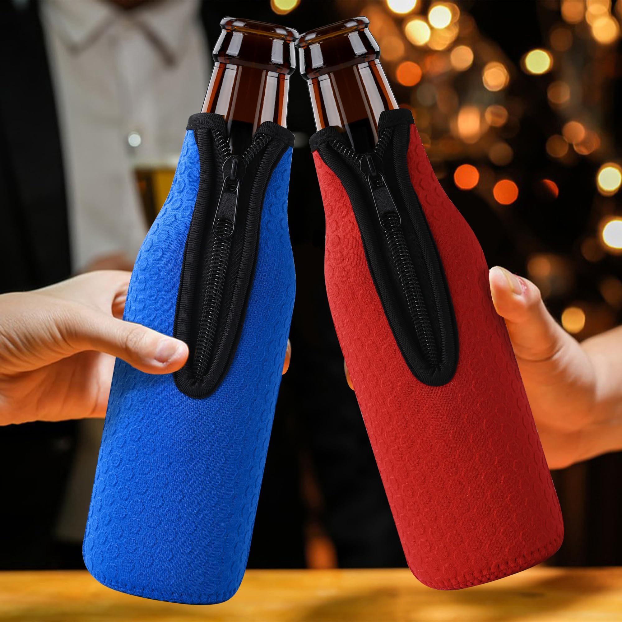 Xumbtvs 4 Pcs Beer Bottle sleeves, Non-slip Neoprene Insulated Beer Holder Cooler Cover for 12oz 330ml Bottle (Colorful1)