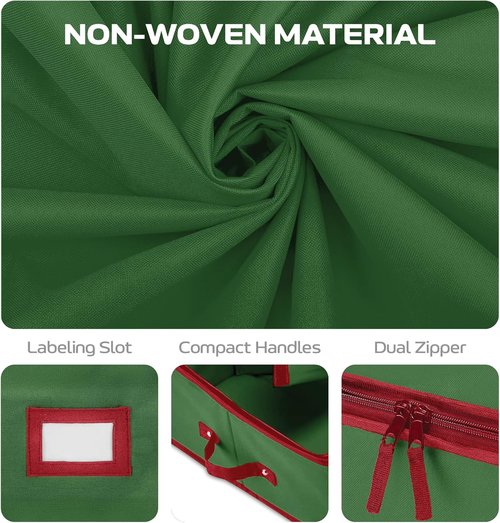 Christmas Wrapping Paper Organizer - Fits Up to 24 Rolls | Storage Bag with Straps & Pockets (Green)