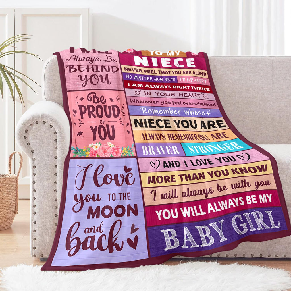 Sruemiul Mothers Day Blanket Gifts for Niece from Auntie - Gifts for Niece from Aunt Uncle - Mothers Day Birthday Graduation Gift for Nieces - Best Nieces Present - to My Niece’s Blanket 50"x60"
