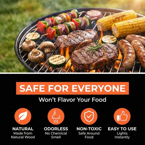 Avger Natural Fire Starter Sticks: Quick Start Fire Starters for Grills Campfires Indoor Fireplaces Outdoor Firepit BBQ & Wood Stove - Odorless Charcoal Firestarter Cubes 15 Count
