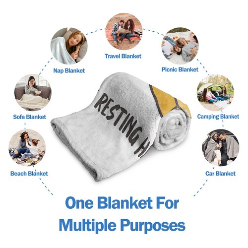 GoMelley Funny Gifts for Husband, Husband is Not Sleeping Blanket, Birthday, Anniversary, Fathers Day, Throw Gifts for Him from Wife, Super Soft Blanket for Couch and Napping, 60" x 50"