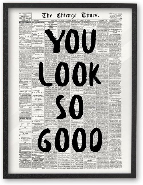iHery Premium Natural Black Oak Wood Framed Wall Art - Inspirational Vintage Girl Canvas 8x10in