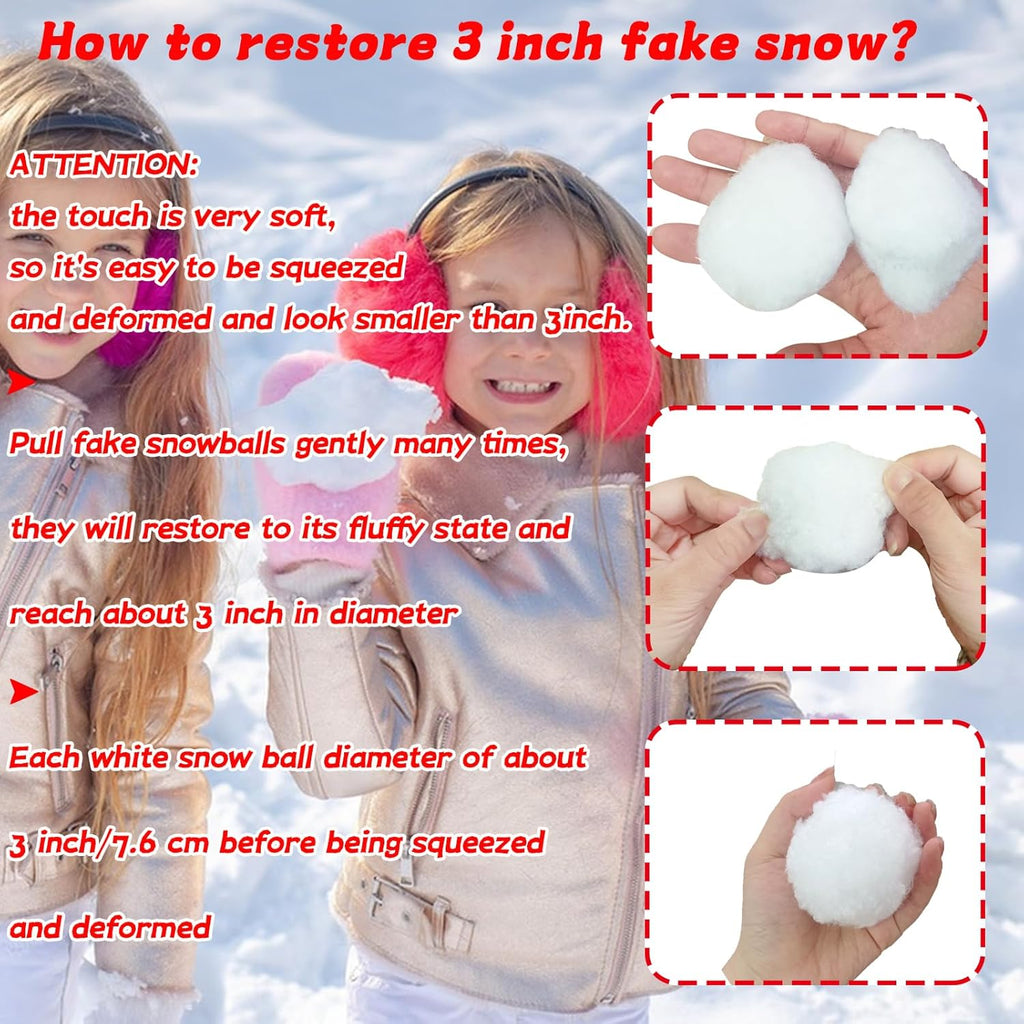 Skiennix 50 PCS Fake Snowballs - Realistic White Snowballs for Kids | Winter Party Decorations
