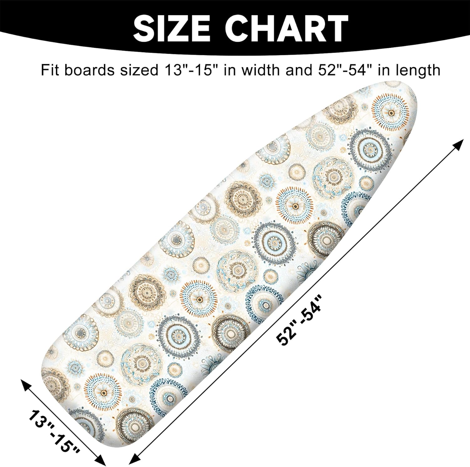 Regine Switzerland Ironing Board Cover - Heavy Duty Non-Slip Design with Thick Padding | 15"x54" Standard Size