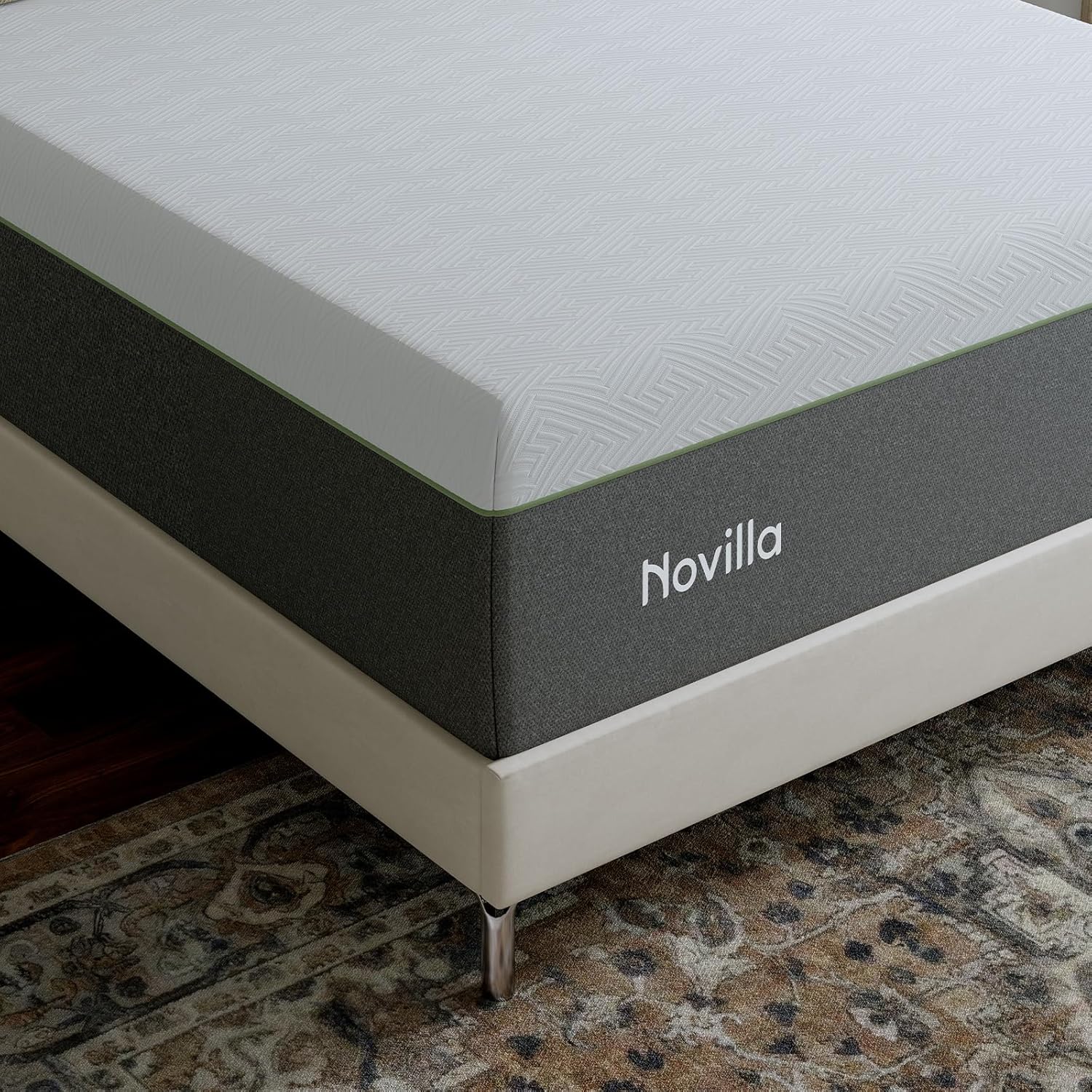 Novilla Bliss King Size Mattress - 14 Inch Gel Memory Foam for Cooling Comfort & Pressure Relief